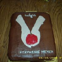 Twilight My friend is OBSESSED with the Twilight books by Stephanie Meyer so I made her birthday cake the cover of Twilight!