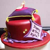 Mini Present Cake For Kylie 1 of 4: My sister keeps ordering gift cakes for her friends birthdays. Cake is 3.5inch diameter. Shoe is 2cm long. Cake and pillow is...