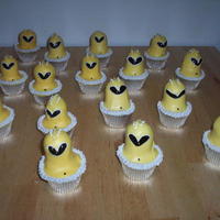 Yellow Power Ranger I used the alien cupcake idea from Hello Cupcake to make these. I couldn't find Power Ranger cupcake picks, so I made them like this...