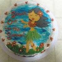 School's Out Cake I made for school for our last potluck of the year. It is all freehanded.