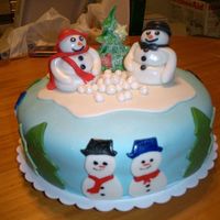 Christmas Snowmen The inspiration for this cake came from cakelady48's Christmas Party at Harleys cake. It was soo much fun to make. This is only my...