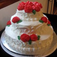 My First Wedding Cake For our last class we had to make a wedding cake...fun fun!