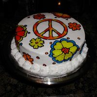 Hippie Cake Class project to experiment with outline and fill with gels.