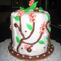 Jungle Flowers 4 layered cake, 6x6, chocolate&vanilla cake with chocolate frosting. First time using gluten-free cake mix. This "MINI" cake...