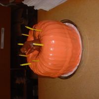 Halloween Birthday Two bundt cakes, and a Tootsie Roll stem!