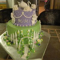 Mimi's Garden Made for my mother last year to celebrate Mother's Day and her birthday. 8" and 6" tiers.