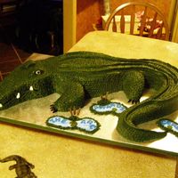 Alligator Cake Almost two and a half feet long. Red Velvet of course. Took 16 hours to make.