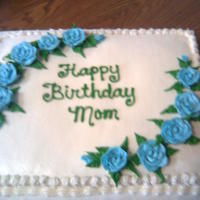 Basic Sheet Cake Blue roses