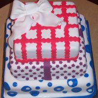 Bright Birthday Fun I made this cake for an office birthday party. It was the presidentsbirthday and she likes playful cakes.