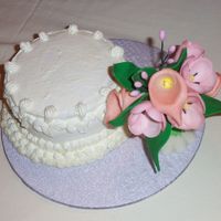 Ice Cream Wedding Cake This was the picture/cutter cake for an ice cream wedding cake.The cake is iced in whipped cream and the flowers are gumpaste in a sugar...