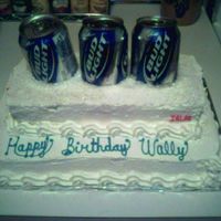 Bud Light Cake I did this for another co-worker's 50th b-day. Not my best work. I think it would have come out better if I had used fondant on the...