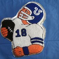 Peyton Football Cake This was made with the Football Hero Wilton cake pan for my son's 10th birthday. Go Colts!