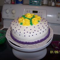 Yellow Roses birthday cake with yellow roses