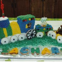 3D Train This is my first 3D cake. I had fun making it for one of my grandsons third birthday.