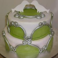 My Engagement Cake The top cake is a 6" devil's food cake with dark chocolate mousse filling. The bottom is a 8" red velvet cake with cream...