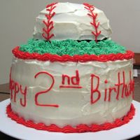 Baseball Cake I made this for my nephews 2nd birhtday. Its a sports themed party.