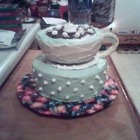 Cup Of Cocoa This is my 1st tiered cake and the 3rd decorated one.
