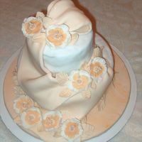 Practice Cake Practice cake with gumpaste drape and flowers