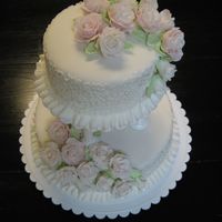 Wilton Course Iii Final Cake this is my final course III cake, I ran out of fondant at the end and opted for the Cornelli Lace instead of the white fondant flowers