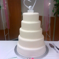 Simple White Cake 5 tier, fondant
