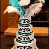 Vintage Wedding Cake 12-10-8-6, all buttercream, cricut cake scrollwork - thanks for looking!