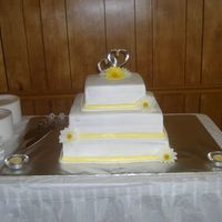 Square Buttercream Wedding Cake 