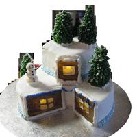 Winter Cottage This was my first atempt on re-creating another CC users cake. I found this cake was very fun to make. Btm layer of cake was a White...