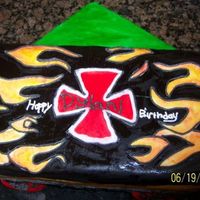 Skate Board Cake This was done for a friends son. . It was his 8th birthday and wanted a skate board cake.Cake is covered in fondant and all design is hand...