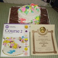 Wilton Cake Course Ii Final Cake This was my final cake for The Wilton Cake course II.