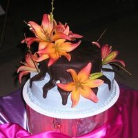 Fresh Lillies And Chocolate Drizzle For a company party.