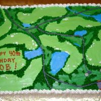 Golf Course I used a golf score card for the inspiration for this cake. The birthday "boy" is an avid golfer. Everything is in buttercream...