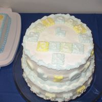 Shower With Doggie, Kitty Theme My first try at tiered cakes. I obviously need a class in it.