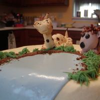 Giraffe And Lion Gumpaste and MMF.