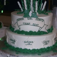 Girl Scouts Cake I made this for a Brownies troop that was bridging over to Junior Girl Scouts. Each star has a name on it. Thanks for looking!