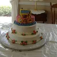 Noah's Ark All layers are yellow cake with lemon filling and buttercream frosting. Roof of Ark is graham crackers cut to length. Animals are made from...