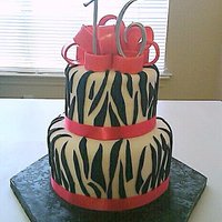 16Th Bday Zebra Cake 