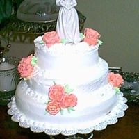 Test For The Big Day! This cake is a "test" cake for my wedding in June. The icing is all buttercream. I've only been decorating cakes for a month...
