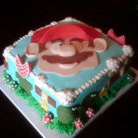 Super Mario Cake Cake i made for my son's birthday. double layer yellow 10" square cake. All done in fondant. Thanks to another cc member for the...