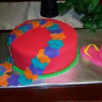 Hawaiian Lei Cake Last minute cake made for a hawaiian themed graduation party. At the last minute they found out they were going to have more guests than...