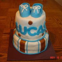 Baby Lucas I'm almost embarrassed to post this picture. Sadly, this is NOT my first fondant cake. What a wreck.