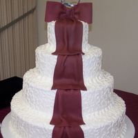 Burgundy Bow With Tails 