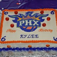Phoenix Suns Bday Cake BC with FBCT (first time).....this was for my daughter's 6th birthday