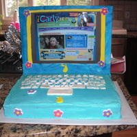 Icarly Laptop Cake i carly laptop for my daughters 10th birthday. She designed it and specified colors. Top foam board covered in fondant. Base chocolate and...
