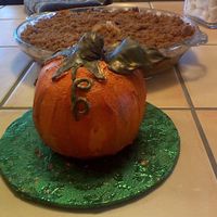 Kids Pumkins bc gum paste pumkin spice cake. my 4th cake experience . i love this cake decorating thing cant wait to do more.