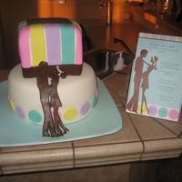 Baby Shower Cake I made a cake for my brother's couples baby shower. I used the invitation as inspiration. It is all covered in marshmallow fondant.