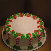 Candy Cane Cake All Buttercream! I work in a bakery at a casino & pretty much self taught myself how to decorate cakes! With the help of this site &amp...