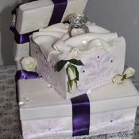 Jeremy And Shayna's Engagement Cake Made for an engagement party. 6" carrot cake & 10" strawberry and chocolate marbled cake with white chocolate ganache and...