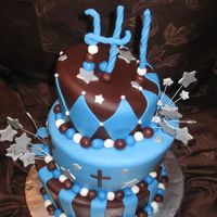 Topsy Turvy Cake covered with MMF