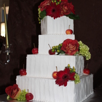 Fall Wedding Cake 4", 6", 8", 10" Sour cream apple coffee cake and pumpkin spice cake with cream cheese filling, iced in buttercream....