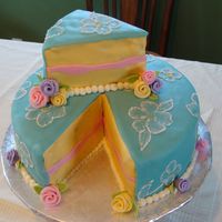 Slice Cake MMF covered with buttercream brushed embroidery. Loved the way this came out, and lots of fun to make